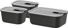 Mepal EasyClip rechteckig Aufbewahrungsbehälter-Set nordic black, 3-tlg.