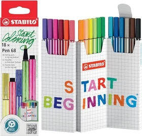 STABILO Pen 68 sortiert, 18er-Set, Kartonetui