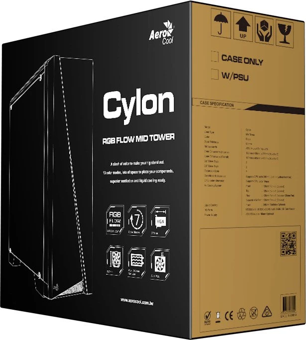 AeroCool Cylon, schwarz, Acrylfenster