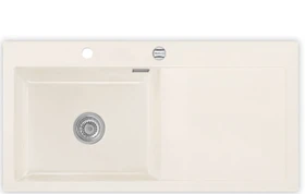 systemceram Mera 100 SL Einbau Becken links mit Ablauffernbedienung magnolie