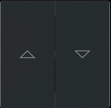 Busch-Jaeger Busch-art linear Wippe mit Aufdruck Symbol "Pfeile" für Jalousie, schwarz matt