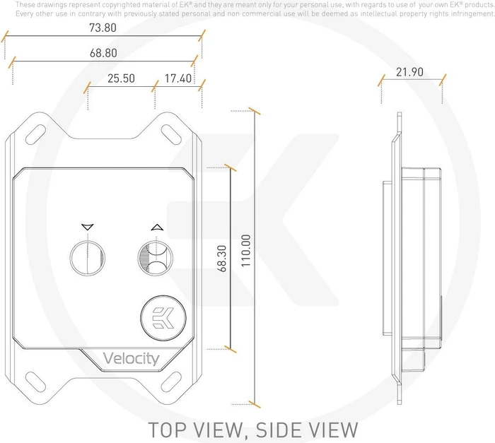 EK Water Blocks Quantum Line EK-Quantum Velocity D-RGB AMD, Full Nickel