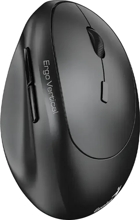 Genius Ergo 8350S Wireless Vertical Ergonomic Silent Mouse dunkelgrau, USB/Bluetooth