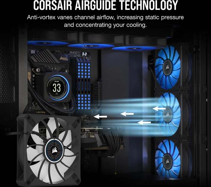Corsair ML Series ML120 LED Elite Blue, schwarz, 120mm