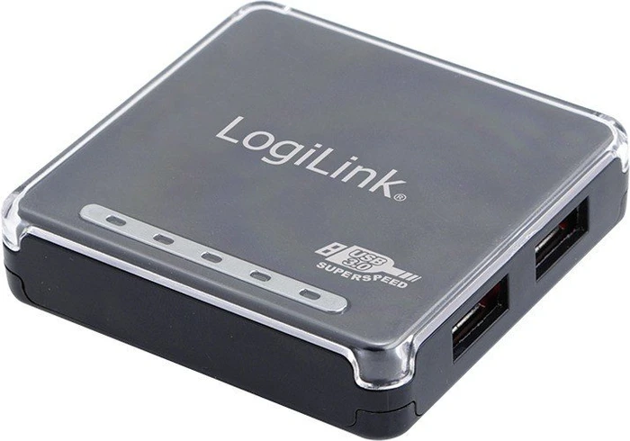 LogiLink USB-Hub, 4x USB-A 3.0, USB 3.0 Micro-B [Buchse]