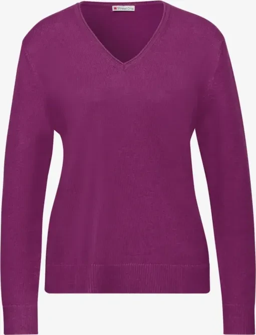 Street One Kuscheliger V-Neck Pullover berry paradise (Damen)
