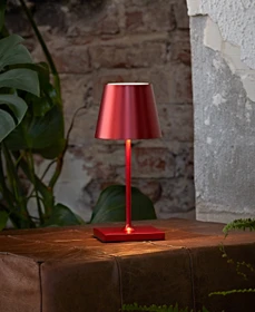 Sigor Nuindie mini USB-C Akku-Tischleuchte rund kirschrot
