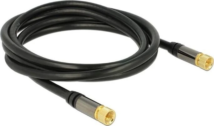 DeLOCK Antennenkabel F Stecker/F Stecker RG-6/U, 2m, schwarz