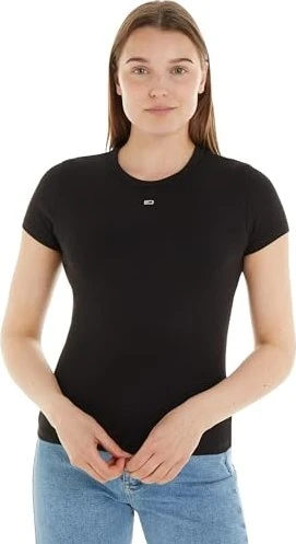 Tommy Hilfiger Ripped Roundneck Slim Fit T-Shirt kurzarm schwarz (Damen)