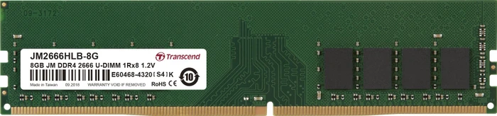 Transcend JetRam UDIMM 8GB, DDR4-2666, CL19-19-19, 1RX8