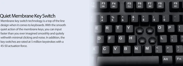 Adesso EasyTouch 630UB antimikrobielle Tastatur, schwarz, PS/2 & USB, US