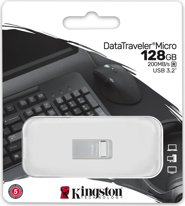 Kingston DataTraveler Micro G2 128GB, USB-A, USB 3.2 Gen 1×1