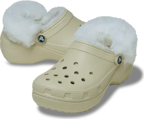 Crocs Classic Platform Fuzz Lined bone (Damen)