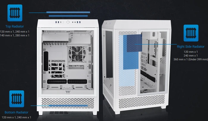 Thermaltake The Tower 500 Snow Edition, weiß, Glasfenster