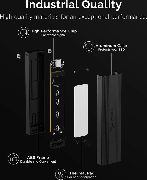 Sabrent USB 3.1 Typ-C Tool-Free Enclosure, USB-C 3.1