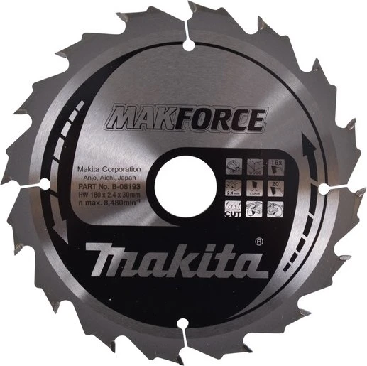 Makita MakForce Kreissägeblatt 16Z, 180x2.4x30mm, 1 Stück
