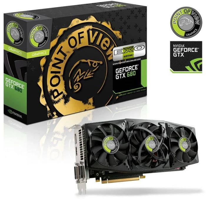 Point of View GeForce GTX 680 Exo, 4GB GDDR5, 2x DVI, HDMI, DP