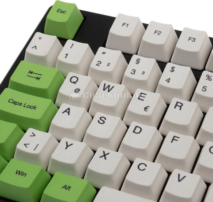 Ducky One PBT/grün, schwarz/weiß, MX BLACK, USB, DE