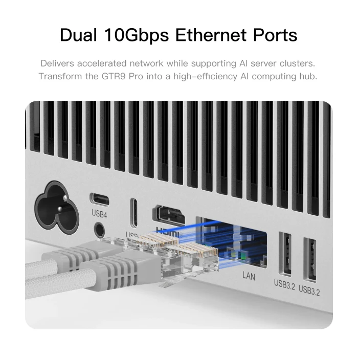 Beelink GTR9 Pro, Frost Silver, Ryzen AI Max+ 395, 128GB RAM, 2TB SSD