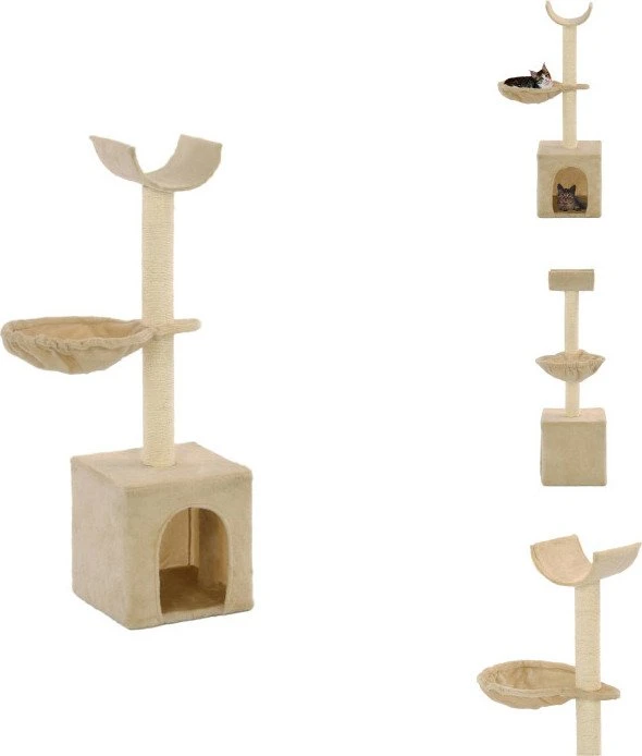 vidaXL Katzen-Kratzbaum mit Sisal-Kratzsäulen, 105cm, beige