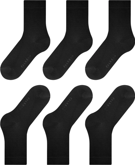 Falke Cotton Touch Socken schwarz, 3 Paare (Damen)