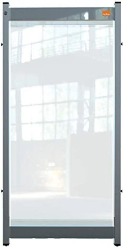 Nobo Premium Plus Schreibtisch-Trennwand modular aus durchsichtiger Folie, transparent/grau, 40x82cm