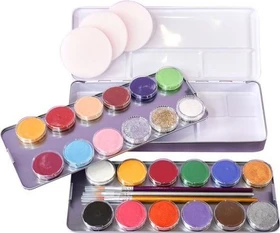 Eulenspiegel 21 Farben Metall-Palette Schminkset