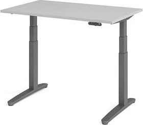 Hammerbacher Ergonomic Aktiv XBHM12 elektrisch höhenverstellbarer Sitz-Steh-Schreibtisch 120x80cm grau/graphit