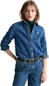 Gant Relaxed Fit Jeans Hemd langarm indigo (Damen)