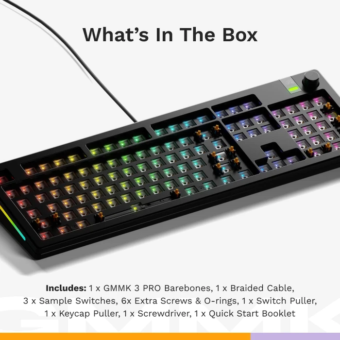 Glorious GMMK 3 Pro, Barebone Tastatur, Full Size 100%, schwarz, ANSI