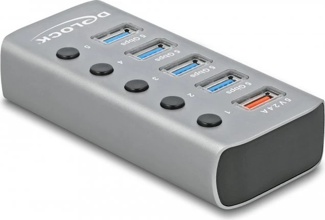 DeLOCK USB-Hub, 5x USB-A 3.0, USB-B 3.0 [Buchse]