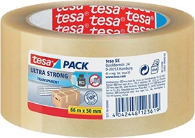 tesa tesapack ultra strong 57176 PVC Klebeband transparent, 50mm/66m, 1 Stück