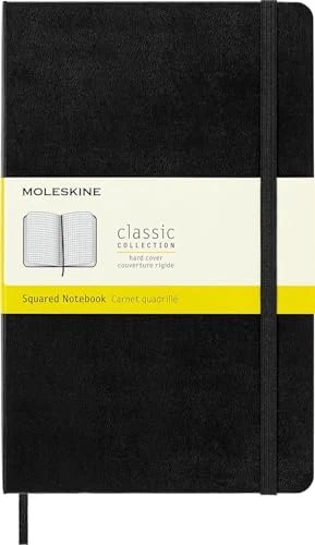 Moleskine Klassik Notizbuch, 130x210mm, kariert, fester Einband Large, schwarz, 240 Blatt