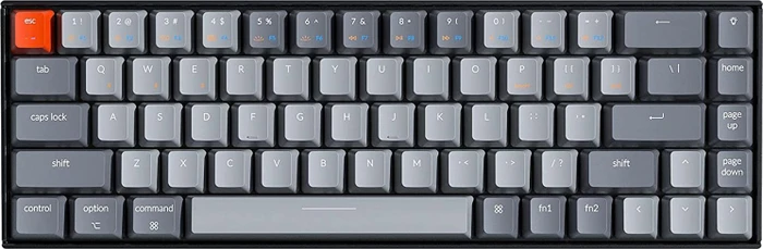 Keychron K6, 65%, LEDs weiß, hot-swap, schwarz/grau, Gateron BROWN, USB/Bluetooth, DE