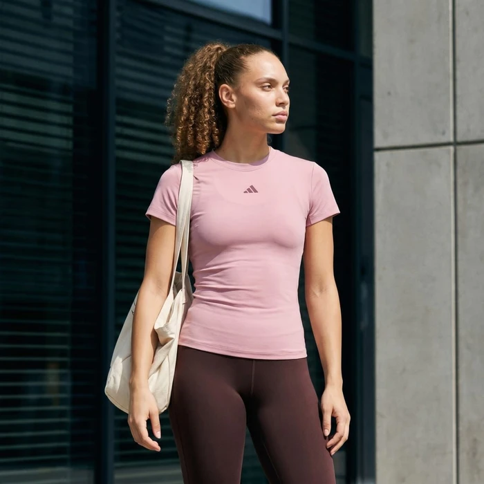 adidas 3-Streifen Studio Baby T-Shirt kurzarm magic mauve (Damen)
