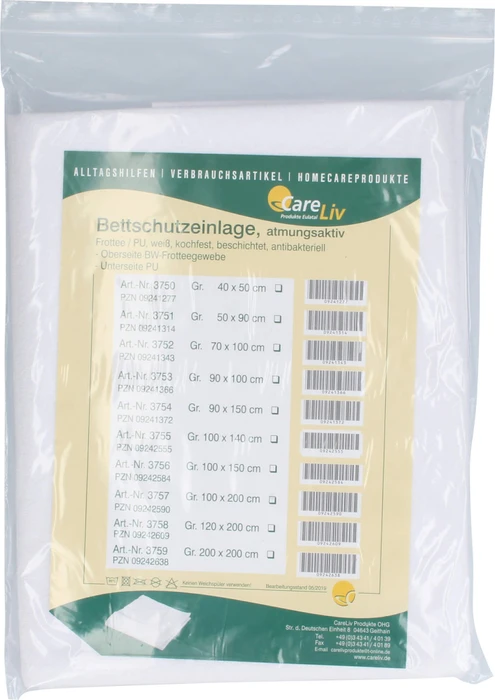 CareLiv Frottee/PU atmungsaktiv Bettschutzeinlage, 90x100cm, 1 Stück
