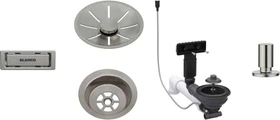 Blanco Ablaufgarniturset für Einzelbecken mit Zugknopf satin platinum
