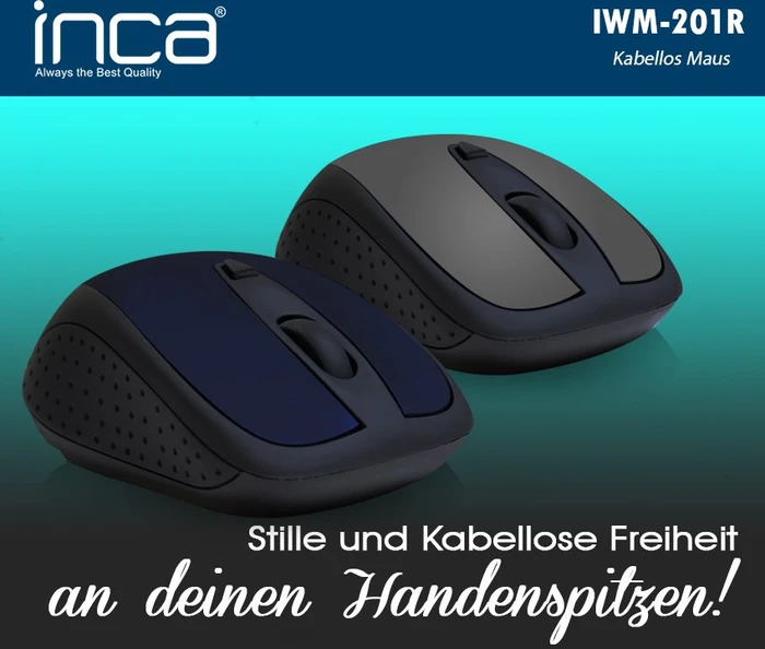 Inca IWM-201RL Silent Wireless Mouse blau/schwarz, USB
