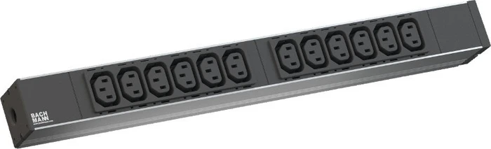 Bachmann 19" IT PDU Basic, 1HE, 12-fach, 230V, schwarz, 2m