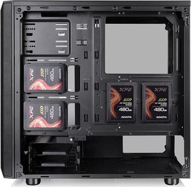 Thermaltake Versa J25 TG, schwarz, Glasfenster