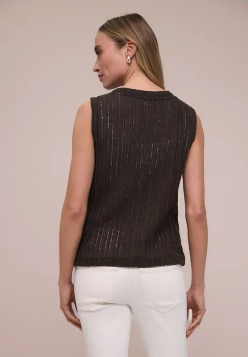 Street One V-Neck und Knopfleiste Weste espresso brown (Damen)