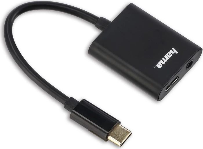 Hama 2in1-USB-C-Audio-/Ladeadapter schwarz