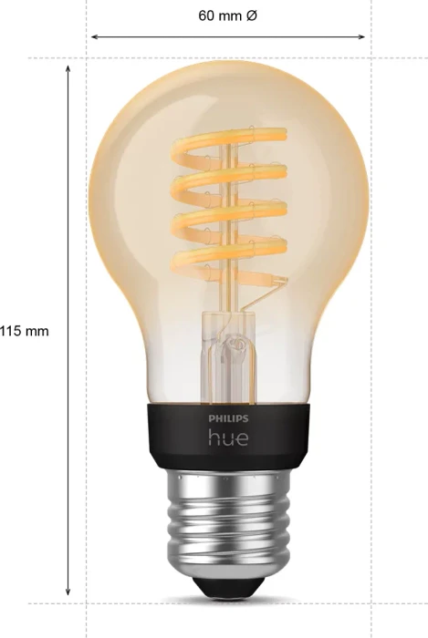 Philips Hue White Ambiance 550 Filament E27 7W A60, 3 Stück