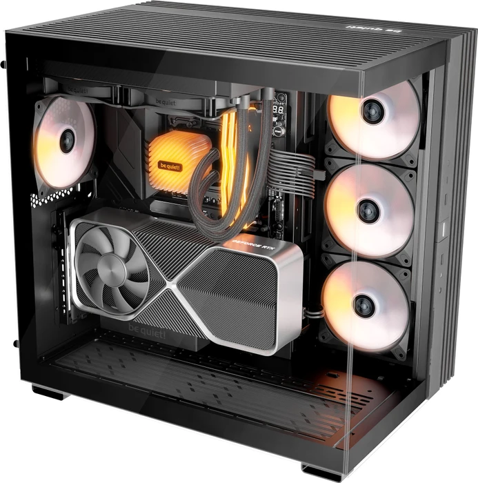 be quiet! Light Base 600 LX Black, schwarz, Glasfenster