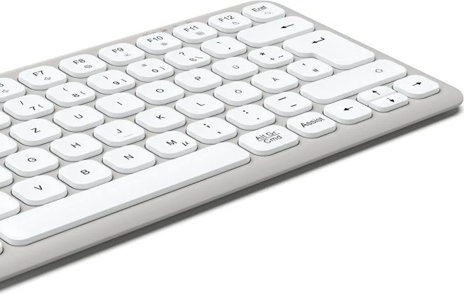Hama WK-500 kompakte Multi-Device-Tastatur, grau/weiß, USB/Bluetooth, DE