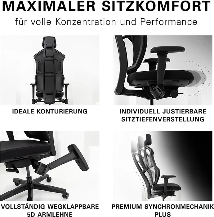 Recaro Aer Full Upgrade Gamingstuhl, Midnight Black