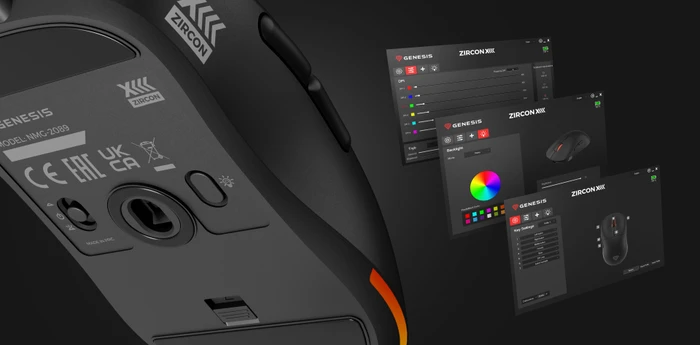 Genesis Zircon XIII Custom Wireless Gaming Mouse schwarz, USB