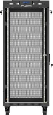 Lanberg 19" Rackschrank 27HE, LCD, freistehend, Flat Pack, V2, Gitternetztür, IP20, RAL 9004, 800mm tief