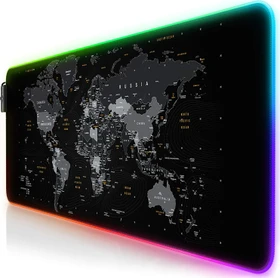 Titanwolf Global Lightning RGB XXL Gaming-Mauspad, 800x300mm, schwarz/gelb