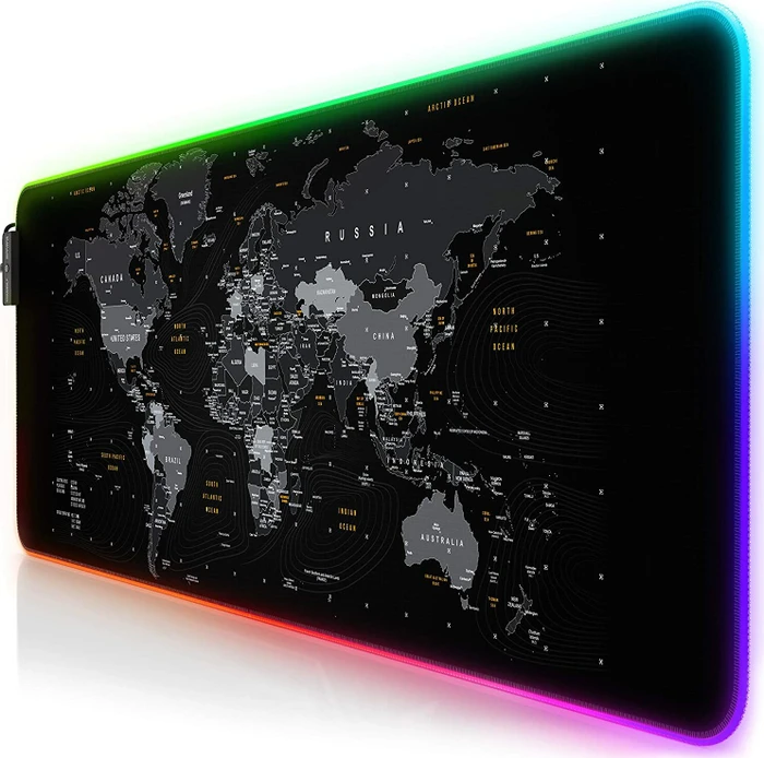 Titanwolf Global Lightning RGB XXL Gaming-Mauspad, 800x300mm, schwarz/gelb